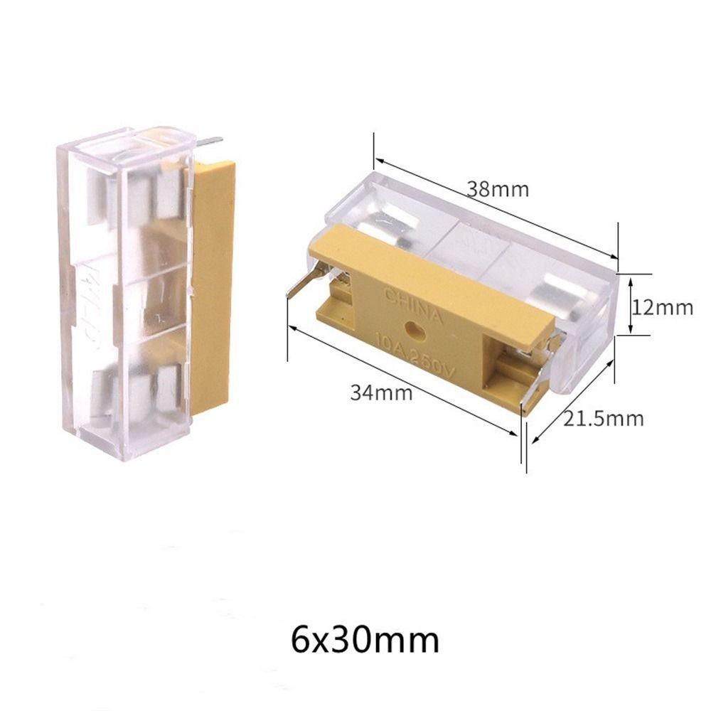 10Pcs/Set 6A 10A Glass Fuse Holder  for Automotive Applications Electrical Circuit Protection