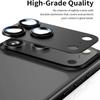 For iPhone 17 Pro Mobile Phone Camera Lens Protector - [Strong Adhesion] Metal Aluminum Alloy Tempered Glass , Black Titanium