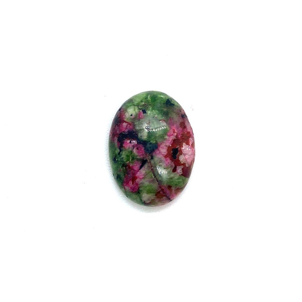 Red Green Ruby Zoisite Opal Cabochon, 18x25mm Flat, Smooth Loose Stone for DIY Jewelry & Accessories