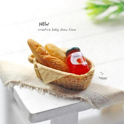 Accessori per casa delle bambole Mini set di cestini per il pane con marmellata fai da te in miniatura