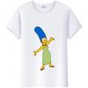 Casual Disney Cartoon Simpson Harajuku T-shirt Summer Blouses Ladies Men White Tees Tops Short Sleeve Blouses Women 90S Tshirt