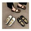 Französische Retro-Schuhe mit quadratischer Spitze und flachem Ausschnitt für Damen, Frühjahr 2025, neue koreanische Version, märchenhaft, lässig, weich, flach, Mary Jane-Schuhe