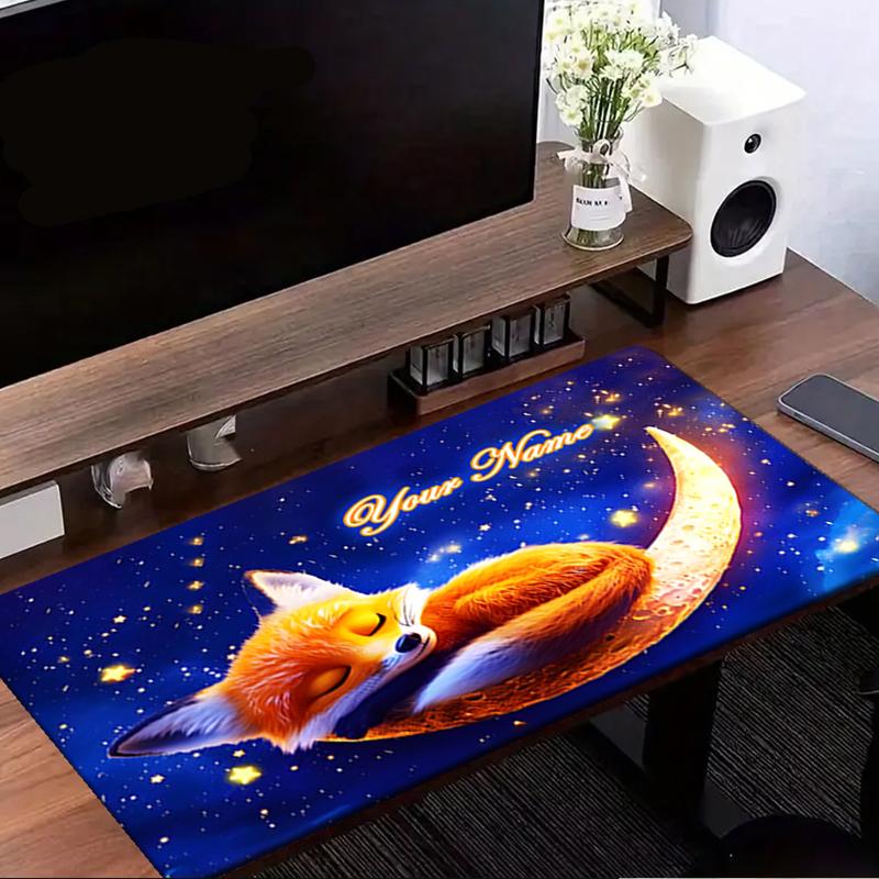 1PC Custom Name "Fox Dreams Stars" Mouse pad, keyboard and mouse desk pad, for computer notebook Birthday Gift For Any Room Or Office
