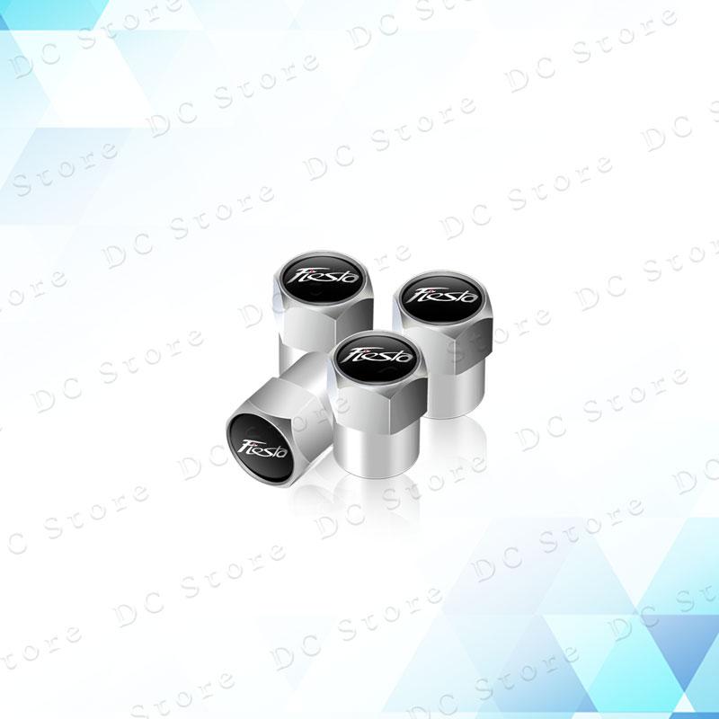 AAANK1 4pcs Metal Aluminum Alloy Car Wheel Tire Valve Air Stem Cap Dust Proof Covers For Ford Fiesta Emblem Accessories