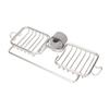 Faucet Storage Shelf Aluminum Plastic Two Containers with Towel Rod for Sponge Rag Kitchen Bathroom