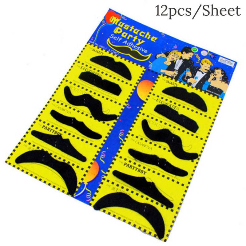 12ks/balení Party Halloween Falešný knír Legrační cosplay foto rekvizity Kostýmní vousy