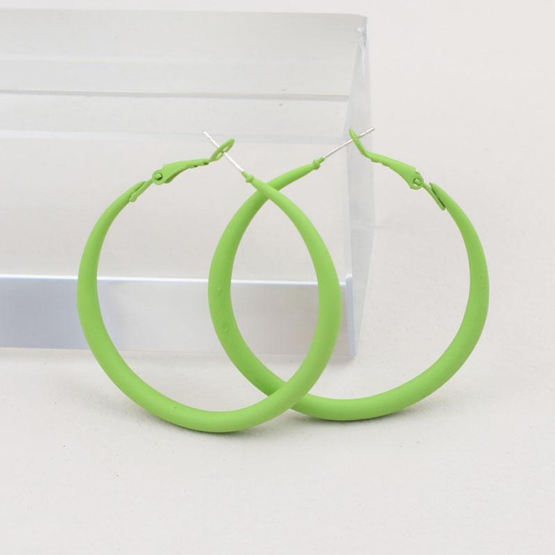 Fashion New Women's Hoop Earrings Red Pink Blue Green Smooth Loop Earrings for Female Exaggerated Ear Zircon Unusual Earrings