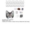 DIY Therian Masque Kit Blank Hand Painted Half Face Cat Fox Masque with Fur Eye Mesh And Felt Sheet for Halloween Carnival Masquerade Party Cosplay