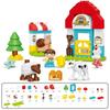 46pcs/set Creative Farm Series Large Particle Building Blocks Kindergarten Early Education Puzzle Toys For Kids Christmas Gifts