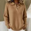 New Autumn and Winter Loose and Lazy Style Soft and Waxy Women's Lapel Long-sleeved Button Sweater
