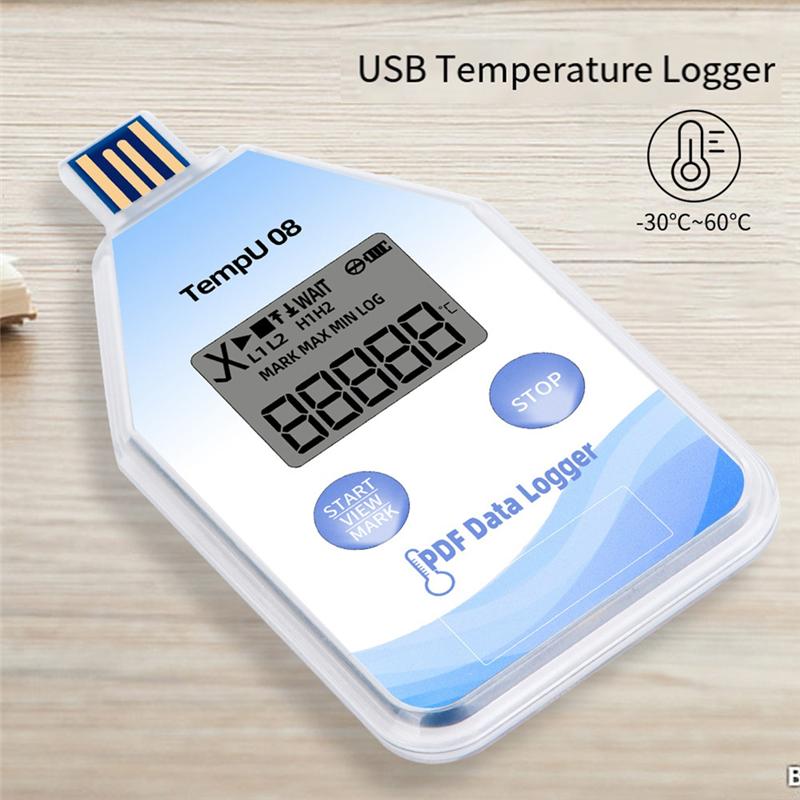 IP67 Waterproof USB Digital Temperature Data Logger 5-Pack Auto PDF/CSV Reports For Cold Chain Monitoring Single Use