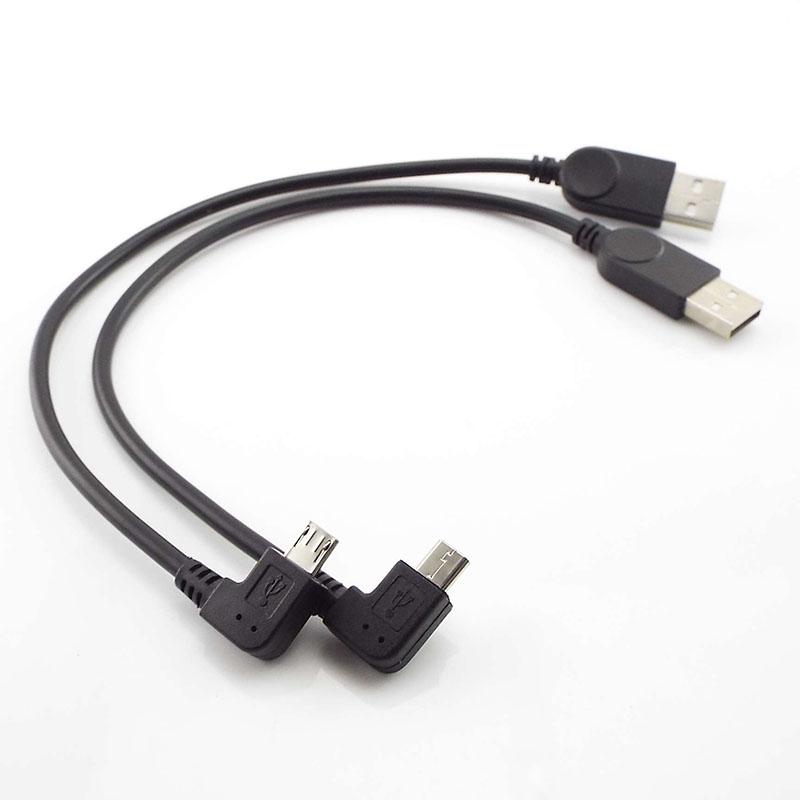 Up Down Left Right Angled 90 Degree Micro USB Male To Male Data Charge Connector Cable Adapter for Tablet Cell Phone
