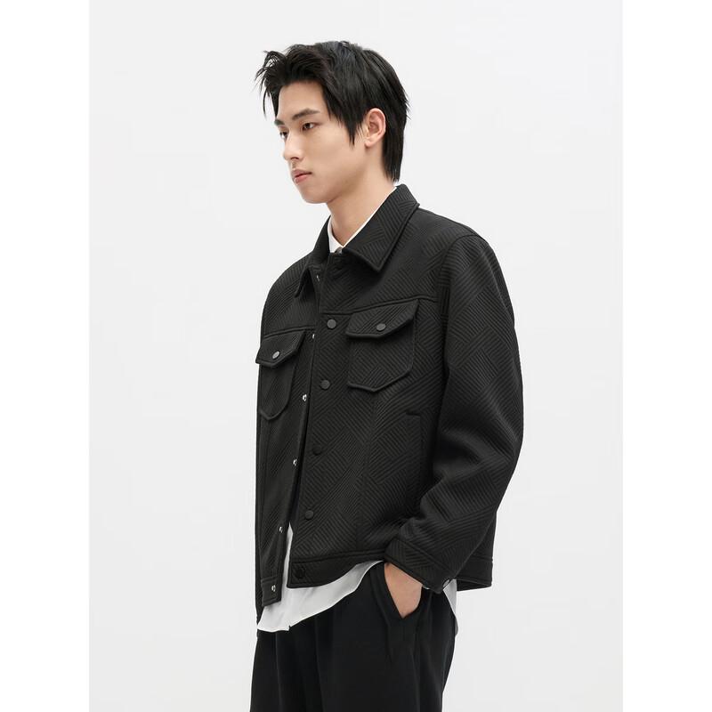 GXG Men's Striped Jacquard Lapel Jacket