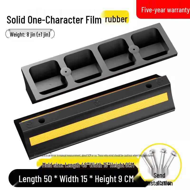 Rubber & Plastic Wheel Stopper: Parking Space, Garage, or Parking Lot Anti-collision Positioner.