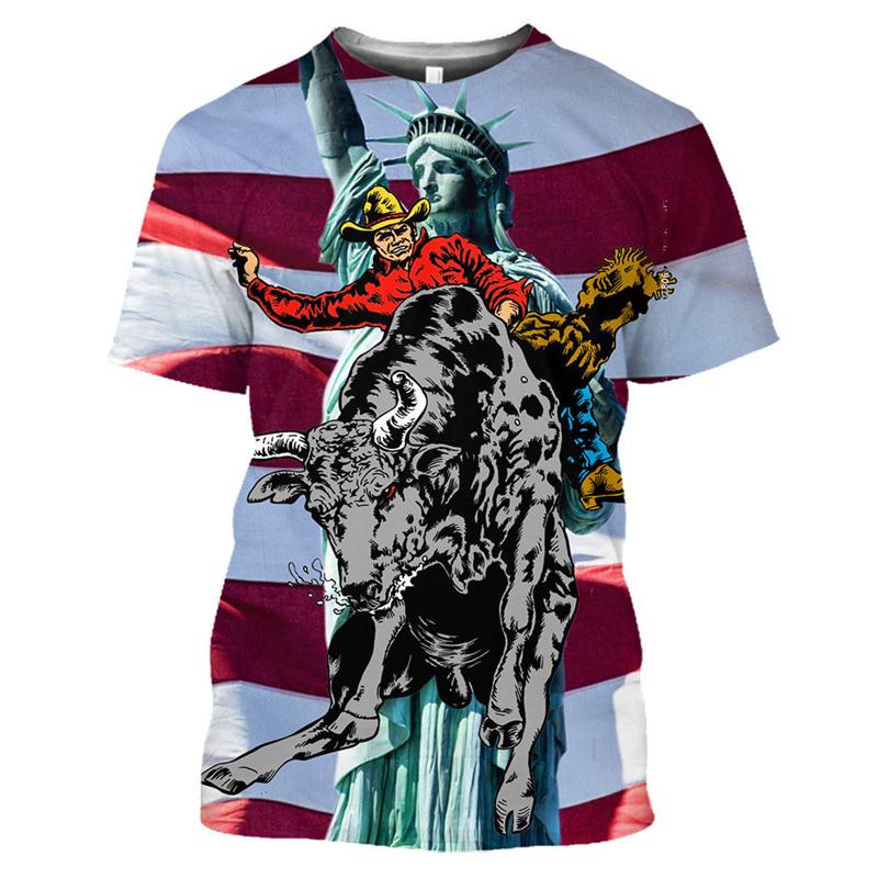 Spain Bull Graphic T Shirt for Men T-shirt Fashion 3D San Fermín Bullfight Printed Tee Shirts Womens Clothing Kids Short Sleeve