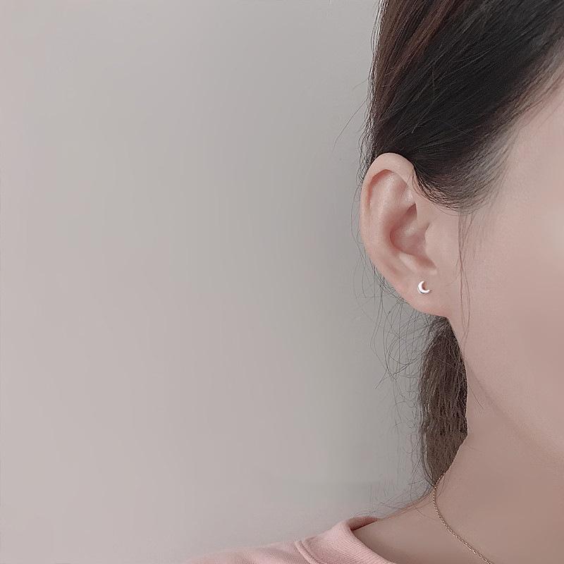 Korean Mini Small Heart Stars Stud Earrings For Women Student Teen Simple Tiny Minimalist Silver Color Ear Piercing Jewelry