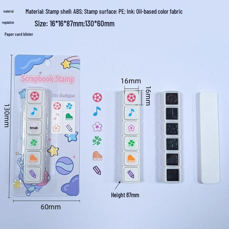 Creative Cartoon 6-in-1 Photosensitive Stamp for Kids