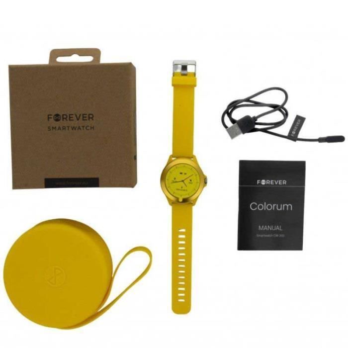 FOREVER Colorum Reloj inteligente 1,22" resistente al agua IP68 para hombre y mujer - Unisex - Reloj de color - Reloj amarillo - Varios mo