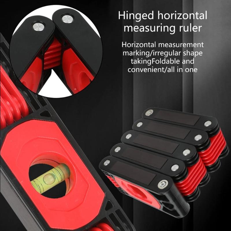 Foldable Levels, 3/4/6 Sections Measuring Folding Magnetic Level with Easy Read Level Bubble 45°/90°/180° Woodworking