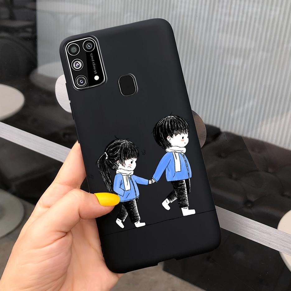 For Samsung Galaxy M31 Case SM-M315F Cute Bear Cartoon Painted Cover Phone Case For Samsung M31 M 31 GalaxyM31 Bumper Soft Funda