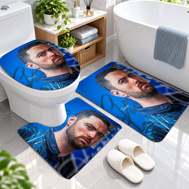 3Pcs Flannel Toilet Mat Set Luke Humphries Bathroom Rug Bath Carpet Non Slip Home Decor