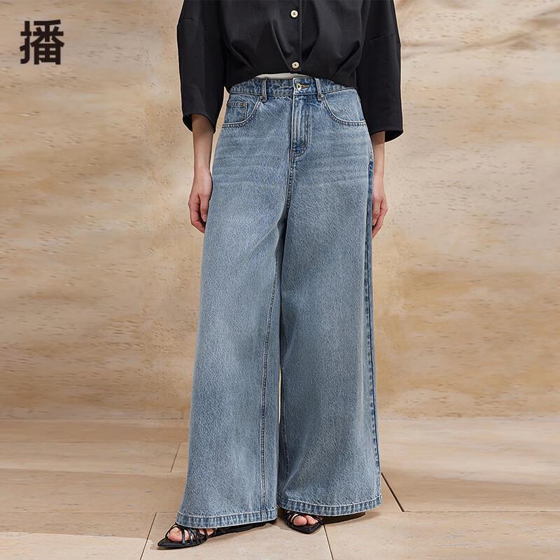 

Bo Women s High-Waist Retro Wide-Leg Denim Jeans M