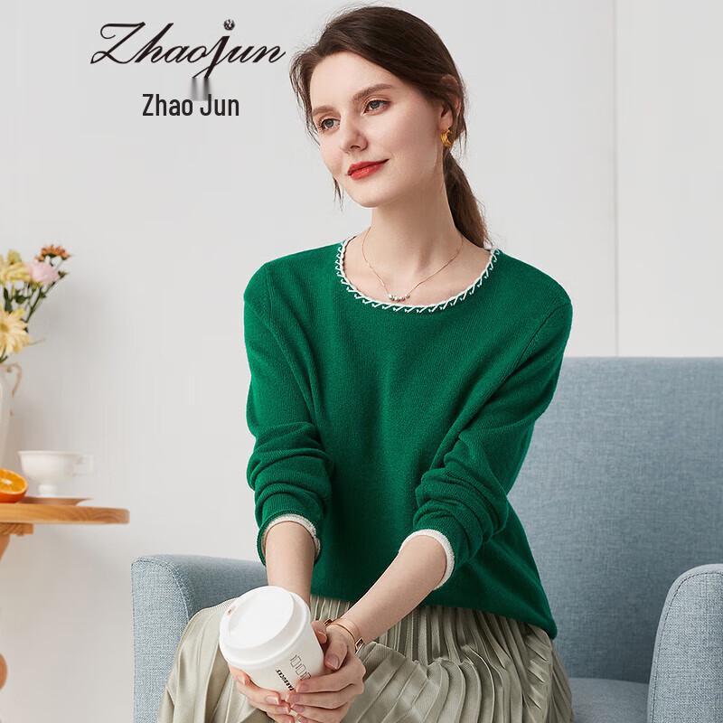 Zhaojun Women's Cashmere Round Neck Sweater