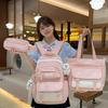 Schoolbag Spring New Japanese Ins Campus Style High-value Backpack Large-capacity Middle and High School Students Multi-compartment Backpack