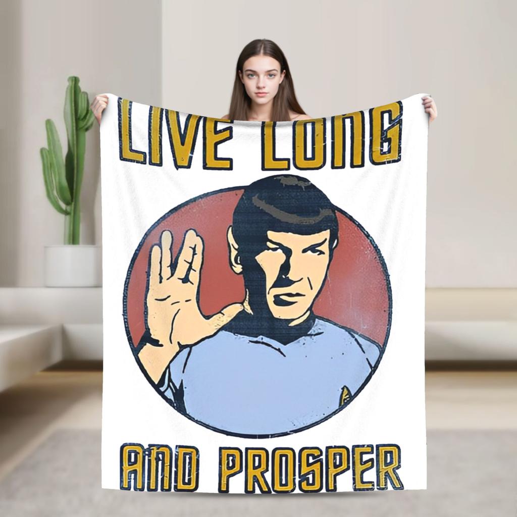 Stars Treks Discovery Enterprise Crest Blanket For Living Room Airplane Travel Flannel Bedspread Bed Cover