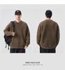 Plus Size Retro Henley Sweater: Men's Autumn/Winter Warm Loose Knitwear