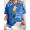 Bloom Bravely Through The Storm Flower Print T-Shirt Women Oversized Cotton Short Sleeve T Shirt Breathable Sport Clothes