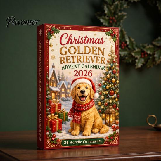 Sammlerhunde-Figuren Adventskalender, 24-Tage-Weihnachts-Countdown Acryl-Ornament-Set mit Feiertagsdekoration Mini-Figuren, Baumbehang