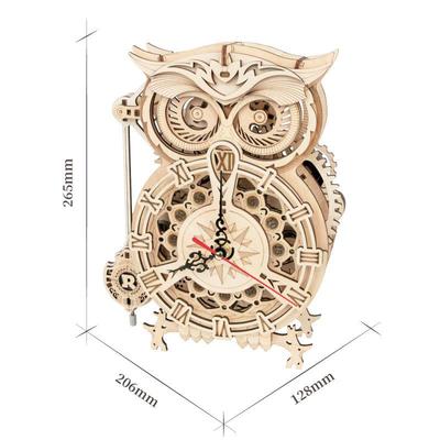 DIY Wooden Owl Clock Train Model - Creative Assembly Toy & Password Box
