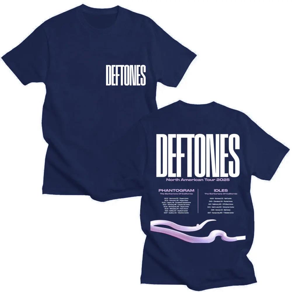 Deftones North American Tour Fashion Retro Men's and Women's T-shirts 2026 Summer Pure Cotton Printed Loose T-shirts
