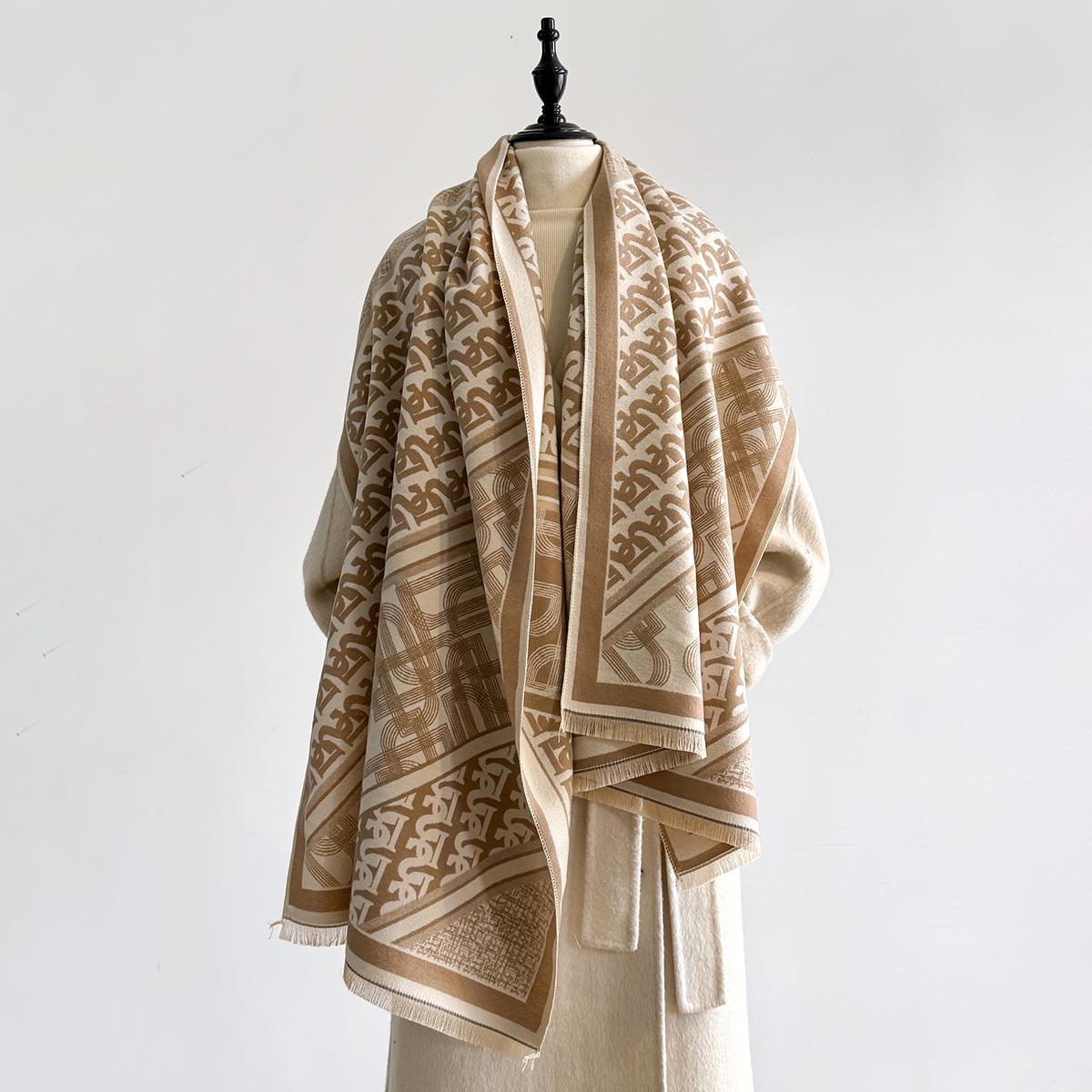 

Luxury Ethnic Cashmere Jacquard Pashmina Shawl Lady Wrap Warm Winter Scarves Design Print Female Foulard Poncho Stoles Scarf