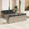 Set of 8 Pieces of Garden Sofa with Light Grey Poly Rattan Cushions, 2-seater Garden Sofa with Storage 3353941