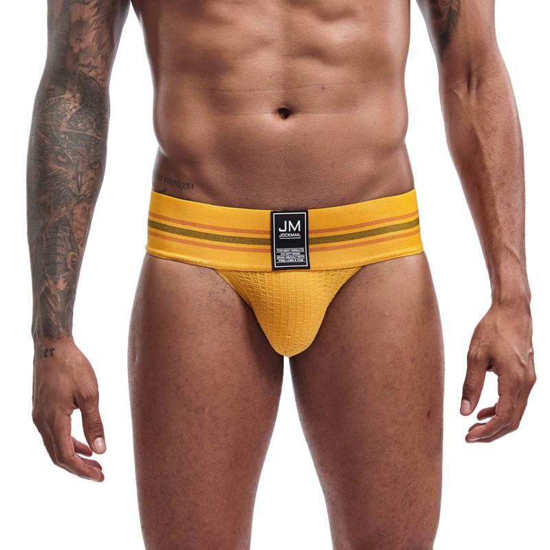

Труси JOCKMAIL Модні сексуальні спортивні чоловічі нижня білизна із заниженою талією 2,7 дюйма, дуже широкий пояс із змішаних матеріалів Труси для щоденних повсякденних вечірок Клубні шорти XXL жовтий