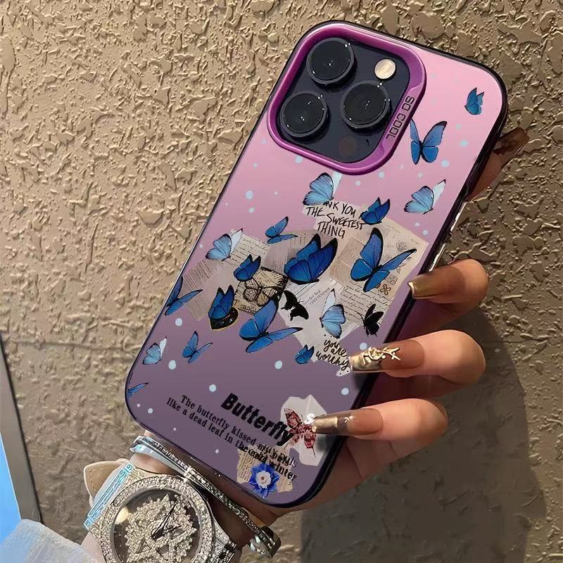 Atmosphere Blue Butterfly for Iphone17 Mobile Phone Case Apple 16promax/15/14pro New 13x