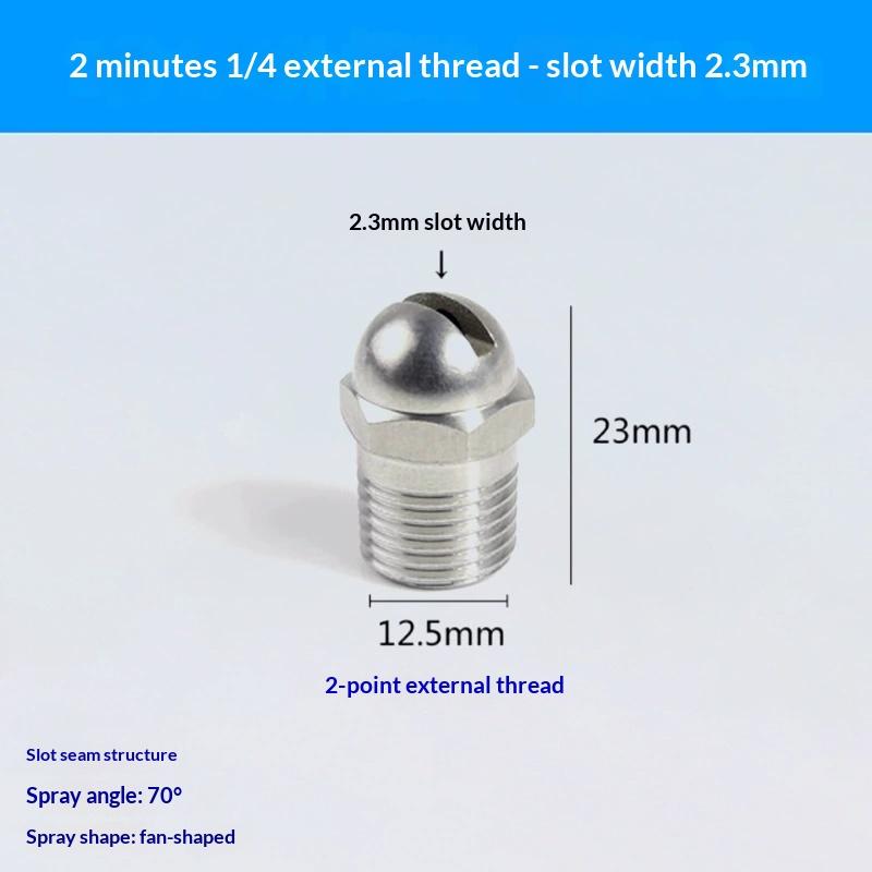 Hot Flat Fan Spray Nozzle BHC Air Knife Blowing Wind Nozzle 1/8'' 1/2'' Slot Cleaning High Pressure For Industrial Dust Removal