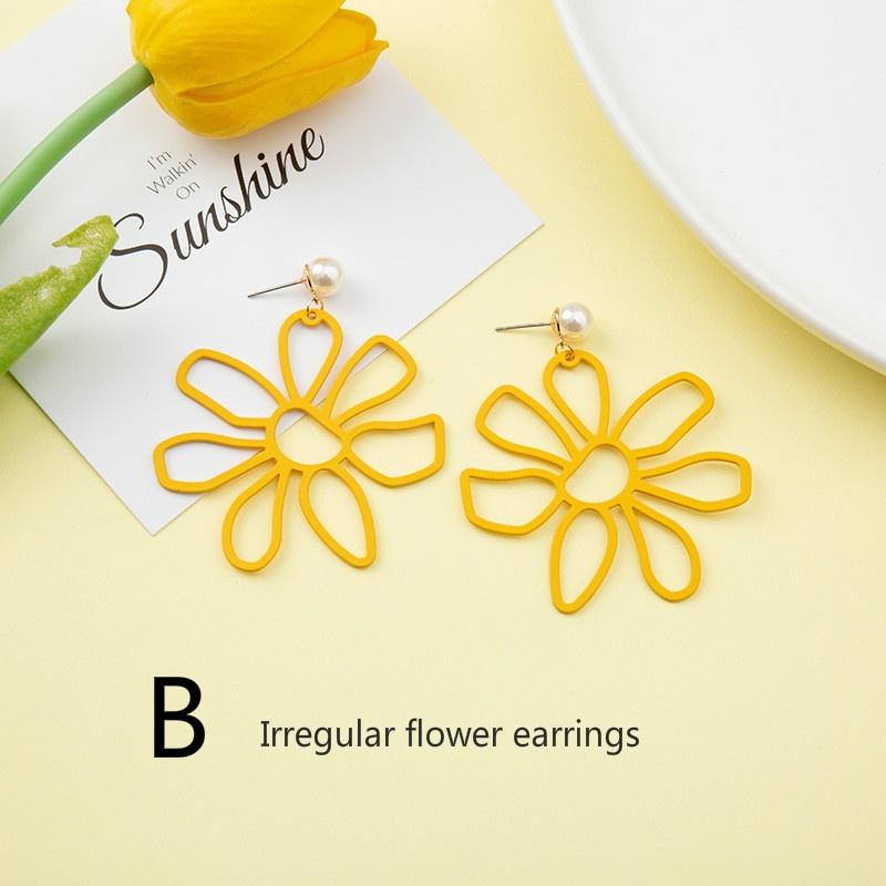 Yellow Lemon Fresh Earrings Female Summer New Joker Earrings Sweet Temperament Earrings
