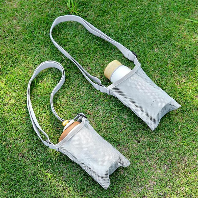 

With Retractable Strap Water Cup Bag Useful Mesh Cup Accessories Cup Sleeve Pouch Umbrella Storage Visible Bag Outdoor Camping