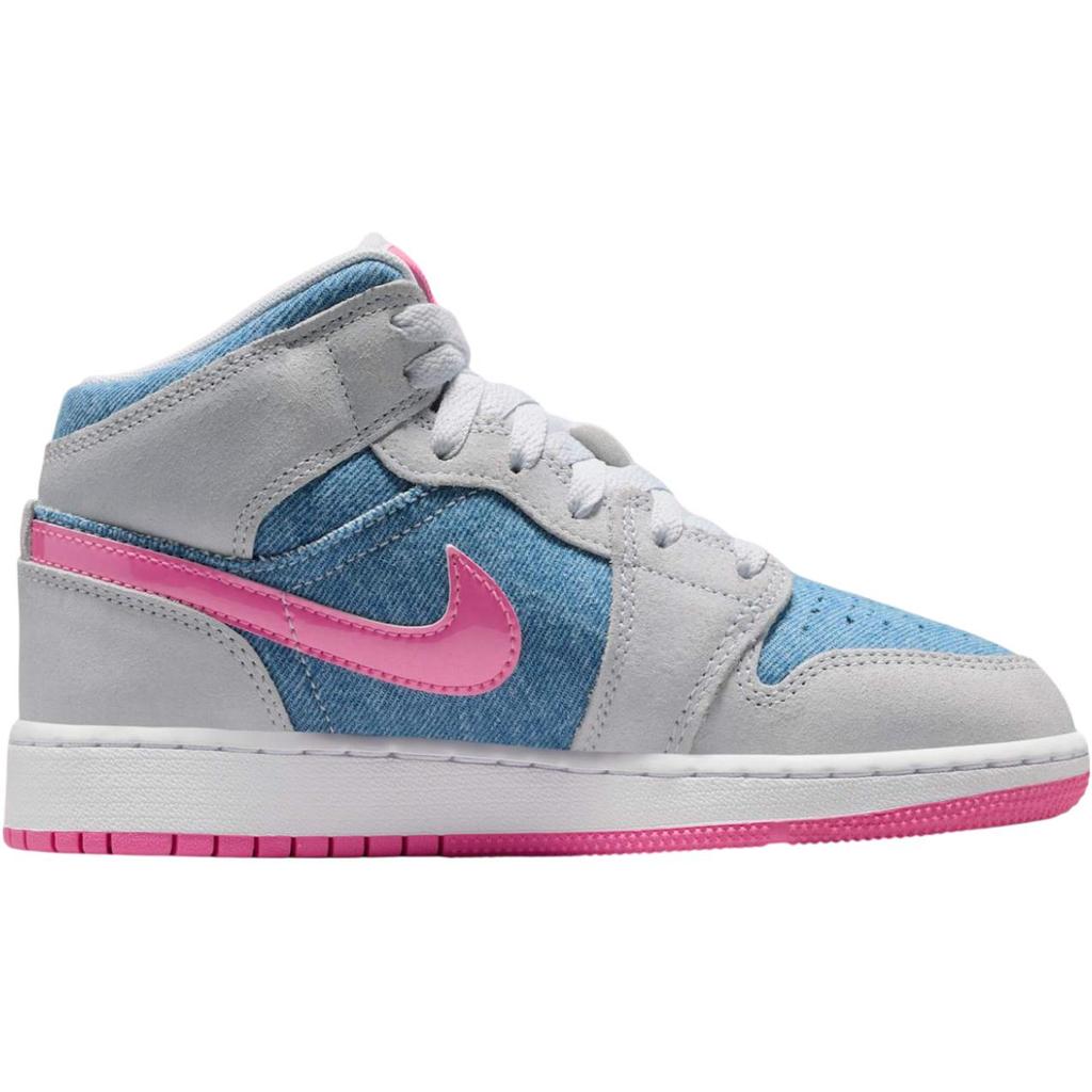 Jordan Pantofi de Baschet pentru Copii Air Jordan 1 Rezistenți la Abraziune Respirabili Mid-top Albastru Roz Adolescenți HQ1999-400