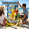 Custom Name Personalized Anime (23) Print Beach Towel, for Trip Camping Beach Party Home Decor, Birthday Gift for Family & Friends