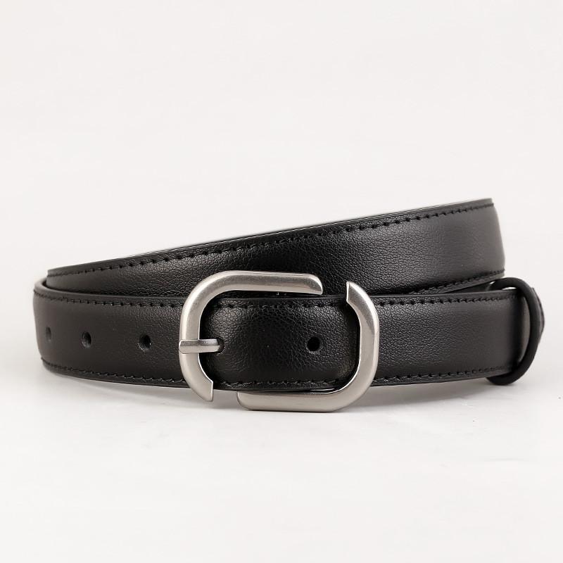 

Leather Belt For Women With Alloy Pin Buckle And Elegant Style For Daily Use чёрный