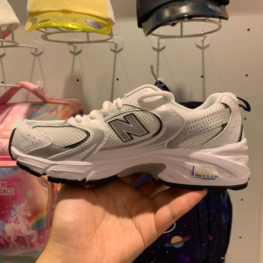 New Balance 530 Big Kid White Natural Indigo dětské tenisky stříbrno-metalické GR530SB1