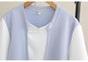 2026 Women's Plus Size Color Block College Style Short Sleeve Pullover T-shirt