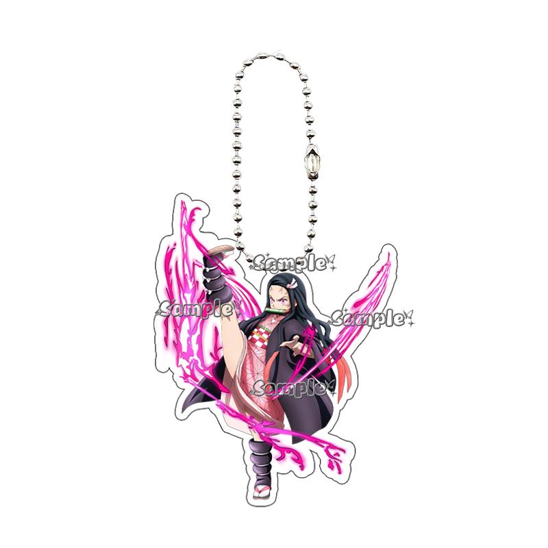 Anime Fashion Kamado Nezuko Cartoon Acrylic Keychain Pendant Charm Bag 5cm Jewelry Accessories Key Ring Gifts Toys for Friends