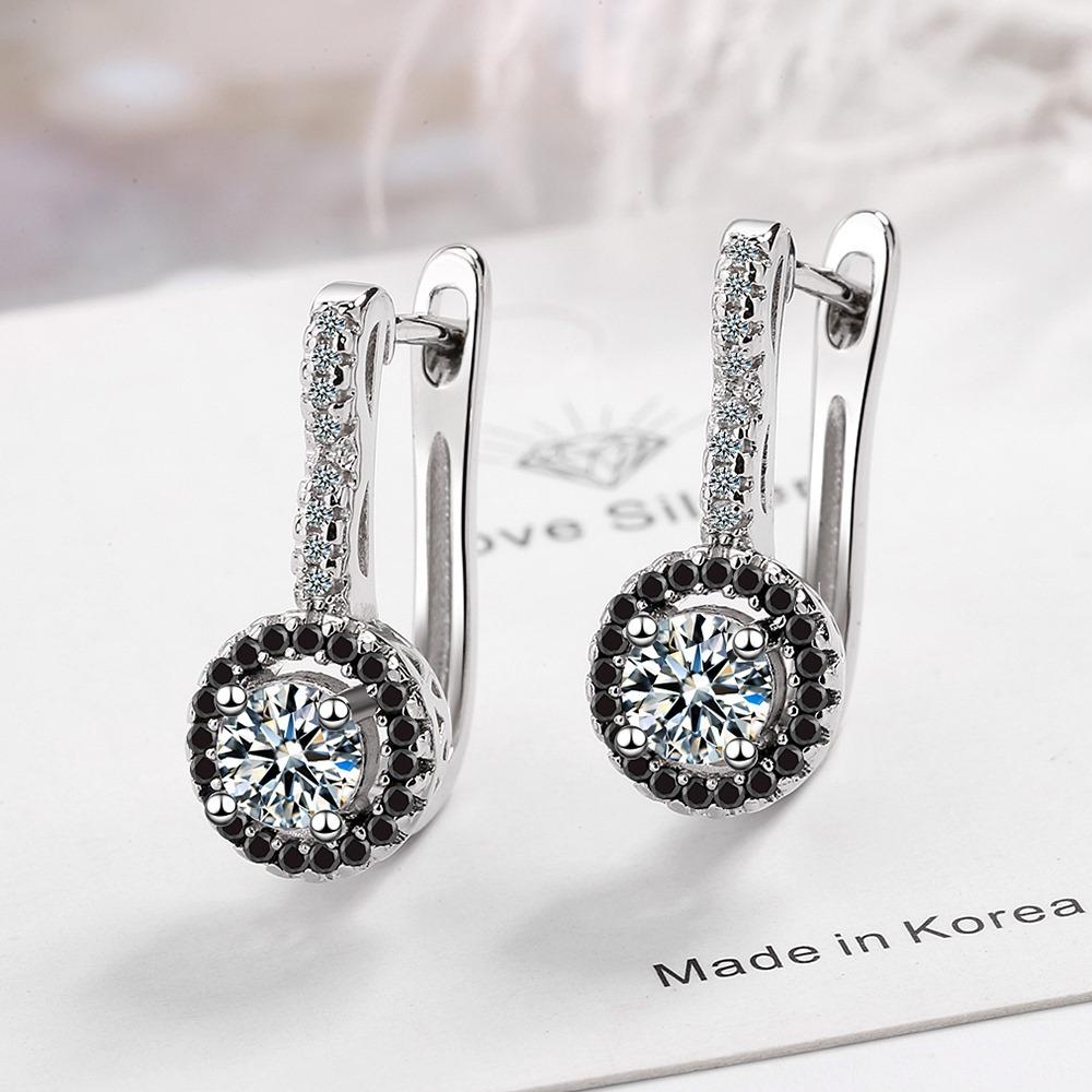 925 Sterling Silver Shining AAA Zircon Flower Earrings for Women's Temperament Banquet Jewelry Anniversary GiftGood product
