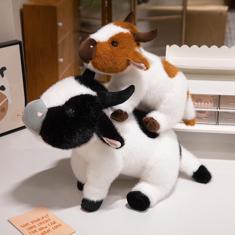 Animal Cattle Animal Plush Doll Simulation Fluffy Milk Cow Plush Doll Stuffed Cow Bull Soft Cow Plush Toy Gifts