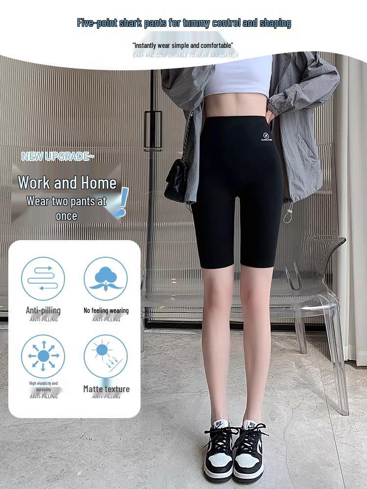 Leggings Capri a Vita Alta effetto Push-Up Pelle di Squalo - Elasticizzati, Controllo Pancia, Taglie Forti Pantaloni Yoga da Donna